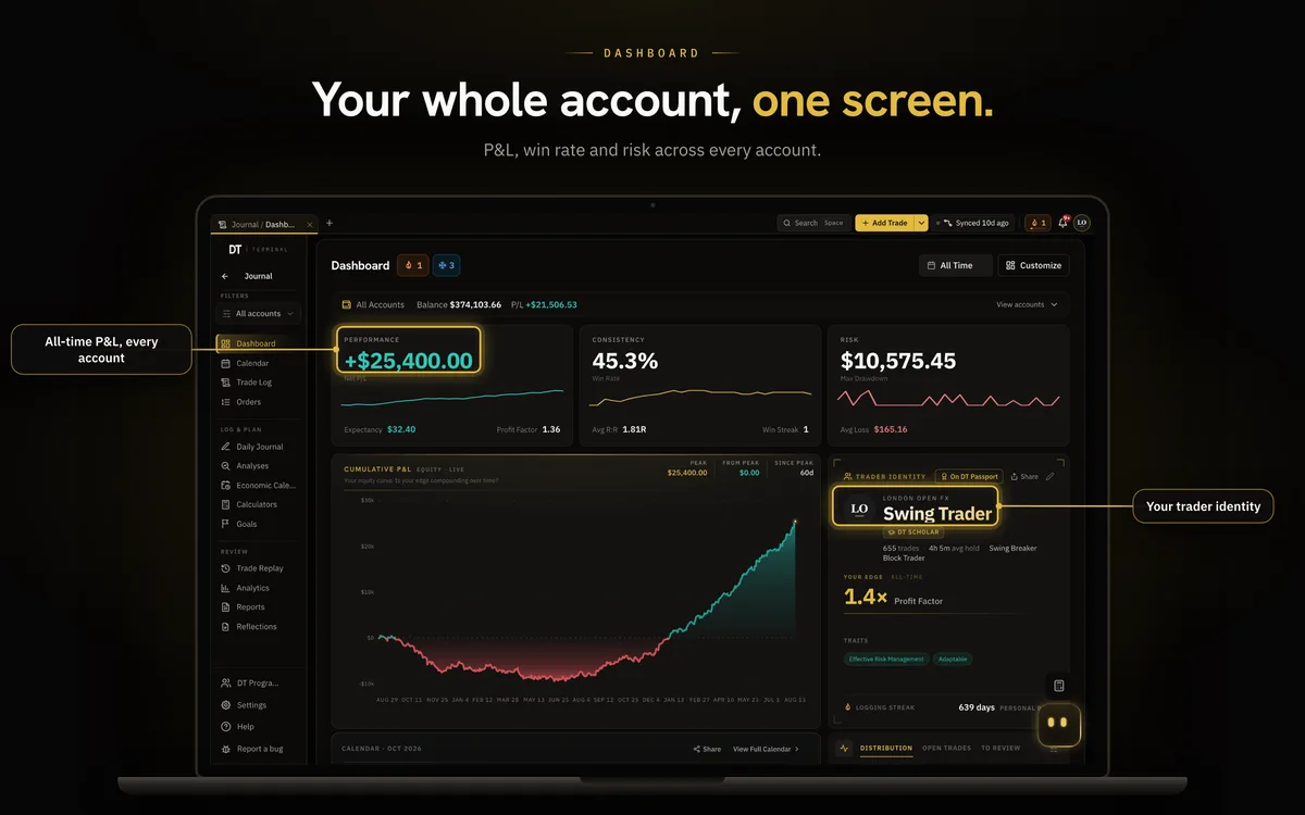DT Terminal Dashboard: your whole account, one screen